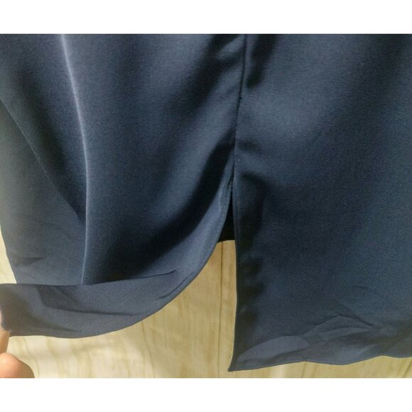 41 Hawthorn Navy Blue Blouse W/ Eyelet Sleeve Detail Size XS - Picture 4 of 9